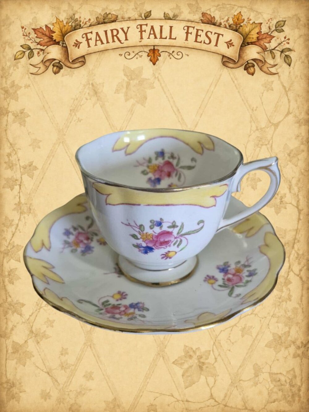 Hearth Happenings 🏠🧚‍♂️ ROYAL ALBERT Crown China Vintage Yellow Mini Tea Cup